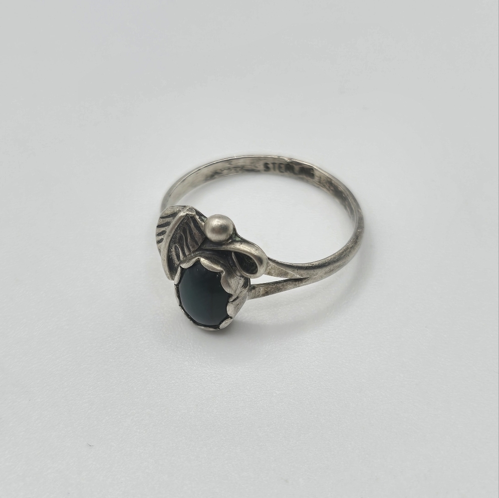 Green Albalone 925 Navajo Ring Size 7 - Picture 4 of 4